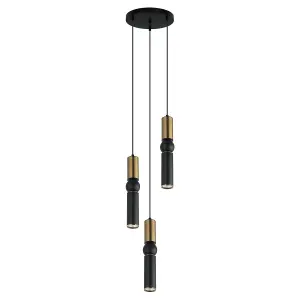 Luminosa Isidora Modern 3 Light Cluster Pendant Ceiling Light, GU10