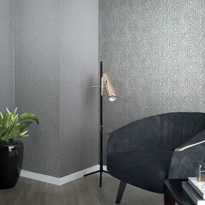 Galerie The New Design Book Rose Gold Grey Geometric Embossed Wallpaper