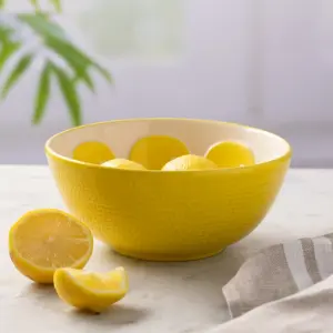 Typhoon World Foods Lemon Oval Bowl, Round Platter & Bowl Set