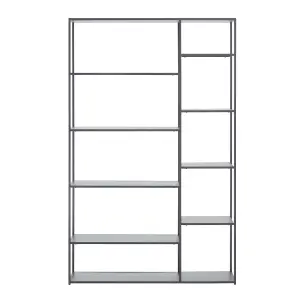 Interiors By Premier Stylish Grey Metal Multi Shelf Unit, Practical Design Corner Shelf Unit, Multi Level Narrow Shelving Unit