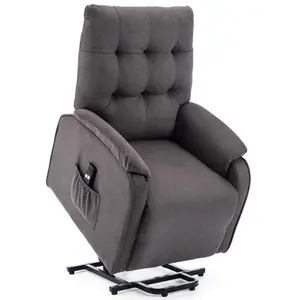 Charlbury Fabric Rise Recliner Armchair Electric Lift Chair (Charcoal)