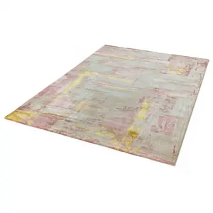 Pink Modern Easy To Clean Abstract Rug For Dining Room Bedroom And Living Room-80cm X 150cm