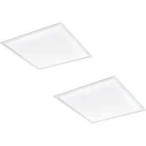 2 PACK Flush Ceiling Panel Light 595mm White Sqaure Tile 40W LED 4000K