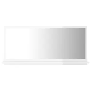 Berkfield Bathroom Mirror High Gloss White 80x10.5x37 cm Engineered Wood