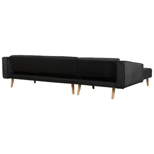 Corner Sofa VADSO Black Velvet Right Hand