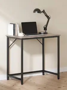 VASAGLE Computer Desk, Small Office Desk And Workstation, Work Desk For Home Office, Study, Bedroom, Metal Frame, Greige And Black