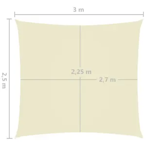 Berkfield Sunshade Sail Oxford Fabric Rectangular 2.5x3 m Cream