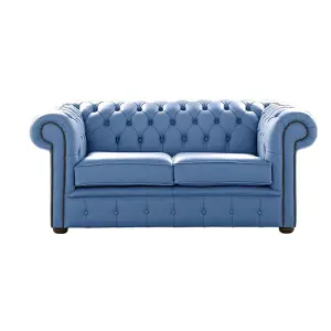 Chesterfield 2 Seater Shelly Iceblast Leather Sofa Settee Bespoke In Classic Style