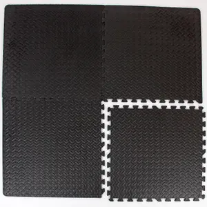 EVA Interlocking Gym Mats in Dark Grey Soft Foam Flooring Play Exercise Garage Floor Tiles