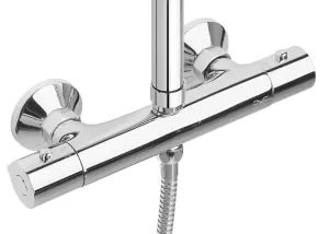 Invena Bathroom Set Showering Column Thermostatic Shower Mixer Pole Chrome Plated Steel