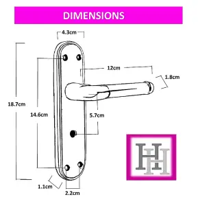 Marina Door Handle Two Tone Bathroom Lock Lever - Black Nickel and Satin by Betley Butterfly