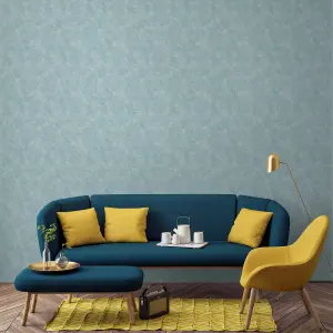 Grandeco Capri Distressed Italian Plaster Wallpaper, Teal