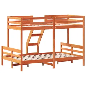 Berkfield Bunk Bed without Mattress 80x200/120x200 cm Wax Brown Solid Wood