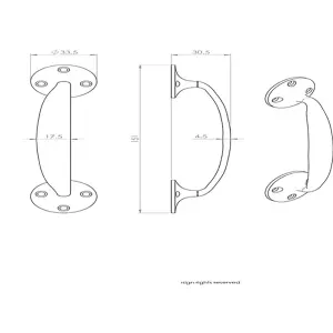 4x Victorian Bow Shaped Pull Handle 152mm Length 32mm Proj Satin Chrome