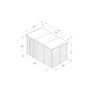 Forest Garden Overlap 10x6 ft Pent Wooden Shed with floor - Assembly service included