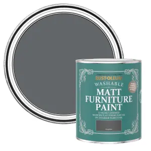 Rust-Oleum Graphite Matt Multi-room Furniture paint, 750ml