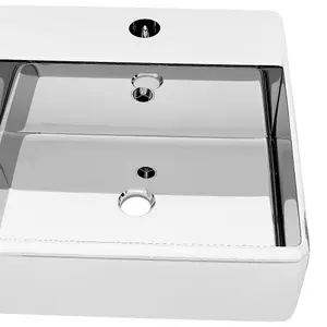 Berkfield Wash Basin with Overflow 41x41x15 cm Ceramic Silver