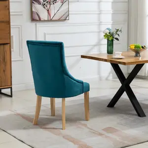 Ravenna Velvet Dining Chairs - Set of 2 - Teal