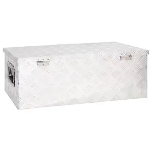 Berkfield Storage Box Silver 80x39x30 cm Aluminium