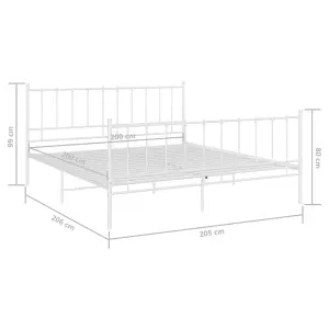 Berkfield Bed Frame White Metal 200x200 cm