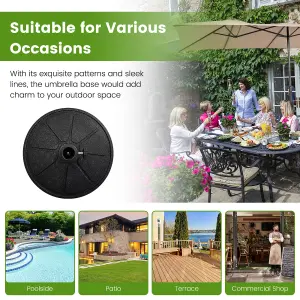 Costway 14kg Patio Round Umbrella Weighted Base Heavy-Duty Table Market Stand Outdoor