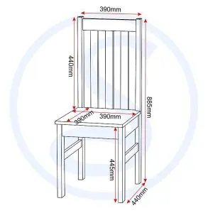 Ludlow Dining Set Table with 2 Chairs White with Oak Lacquer