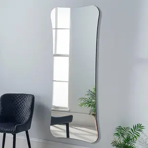 Full Length Irregular curved Mirror Black