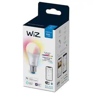 4lite Smart Wiz Connected LED Bulb E27 - WiFi Bluetooth Colour Changing & Dimmable 8W 806LM