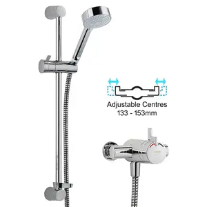 Mira Miniduo EV Exposed Thermostatic Mixer Shower Valve 133 - 153mm Riser Rail