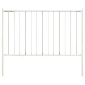 Berkfield Fence Panel with Posts Powder-coated Steel 1.7x1.25 m White