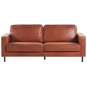 Faux Leather Living Room Set Golden Brown SAVALEN