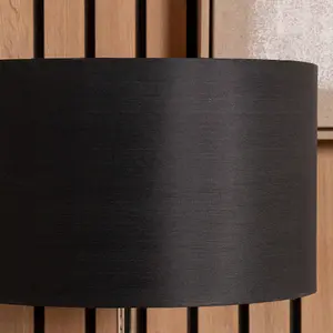 40cm Black Silk Cylinder Drum Table Floor Lampshade