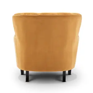 Velvet Gold Buttoned Ava Accent Chair