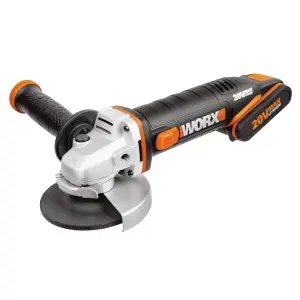 WORX WX800 20V 115mm Cordless Angle grinder x2 2,0Ah Batteries & Charger