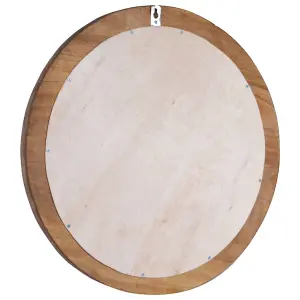 Berkfield Wall Mirror 60 cm Teak Round