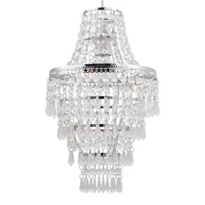 First Choice Lighting Set of 2 Chrome Tiered Chandelier Style Light Shades