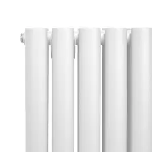 Oval Column Radiator & Valves - 1600mm x 240mm - White