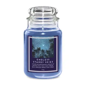 18oz Scented Glass Jar Candle Endless Starry Skies 104h Burn Time with 8 Pcs Wax Melts