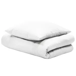 Duvet Cover Set AVONDALE 220 x 240 cm Cotton Sateen White