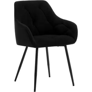 Creeve Velvet Armchair Black