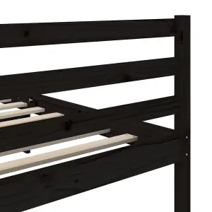 Berkfield Bed Frame Black Solid Wood Pine 200x200 cm