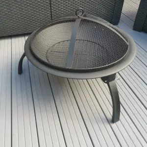 51cm Diameter Garden Log Burner Fire Pit Heater Bowl with Guard