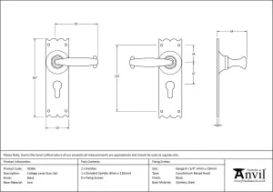 From The Anvil Black Cottage Lever Euro Lock Set