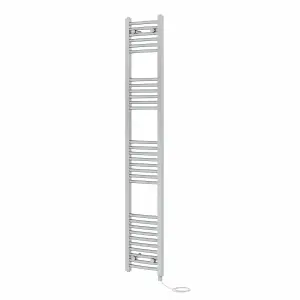 Rinse Bathrooms Electric Heated Towel Rail Curved Chrome Bathroom Towel Radiator 1800x300mm - 800W