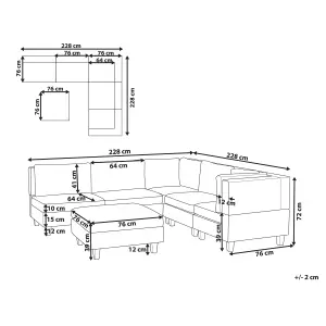 Corner Sofa with Ottoman UNSTAD Black Fabric Left Hand