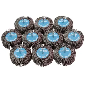 Flap Wheel Disc Shaft Mounted Abrasive Sanding Drill 80mm 80Grit 10PK