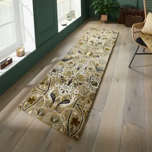 William Morris 127301 Mustard Bullerswood Runner Rug for Hallway - Long 67x230cm