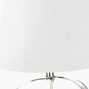 Coastal Clear Glass Table Lamp with White Shade