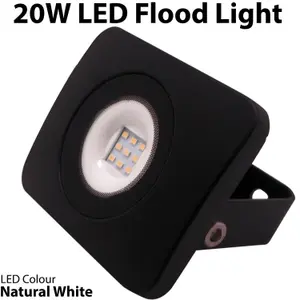 PREMIUM Slim Outdoor 20W LED Floodlight Bright Security IP65 Waterproof Light