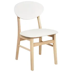 Set of 2 Dining Chairs AMERY Rubberwood Cream